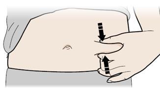 Metoda z rozciągnięciem skóry Mocno rozciągnąć skórę posuwając kciuk i pozostałe palce w przeciwnych kierunkach i tworząc