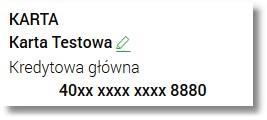 W przypadku, gdy użytkownik zmienił nazwę dla wybranej karty, ikonka przy nazwie karty prezentowana jest w kolorze zielonym.