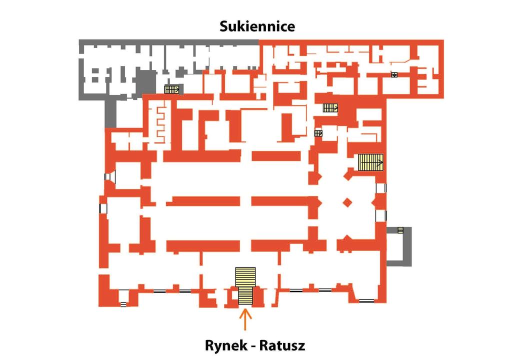 Rys. 1) Część główna lokalu wraz z zapleczem kuchenno-magazynowym znajduje się w