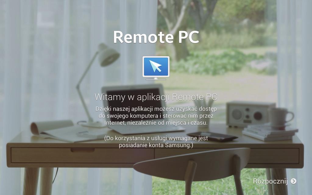 WWW i sieć Remote PC Za pomocą tej aplikacji można wyświetlić i sterować ekranem komputera za pośrednictwem urządzenia po połączeniu urządzenia i komputera w sieci Wi-Fi lub sieci lokalnej.