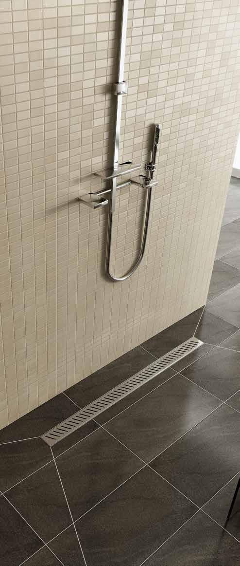 SHOWERBASE Podposadzkowe płyty prysznicowe SHOWERBASE zawierają płytę XPS z przyklejoną matą uszczelniającą, rynnę prysznicową wraz z maskownicą oraz odpowiedni syfon odpływowy McAlpine.