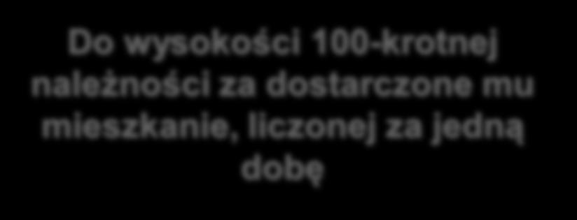 Ograniczenie odpowiedzialności Względem jednego gościa W tym Za każdą rzecz Do wysokości 100-krotnej należności za