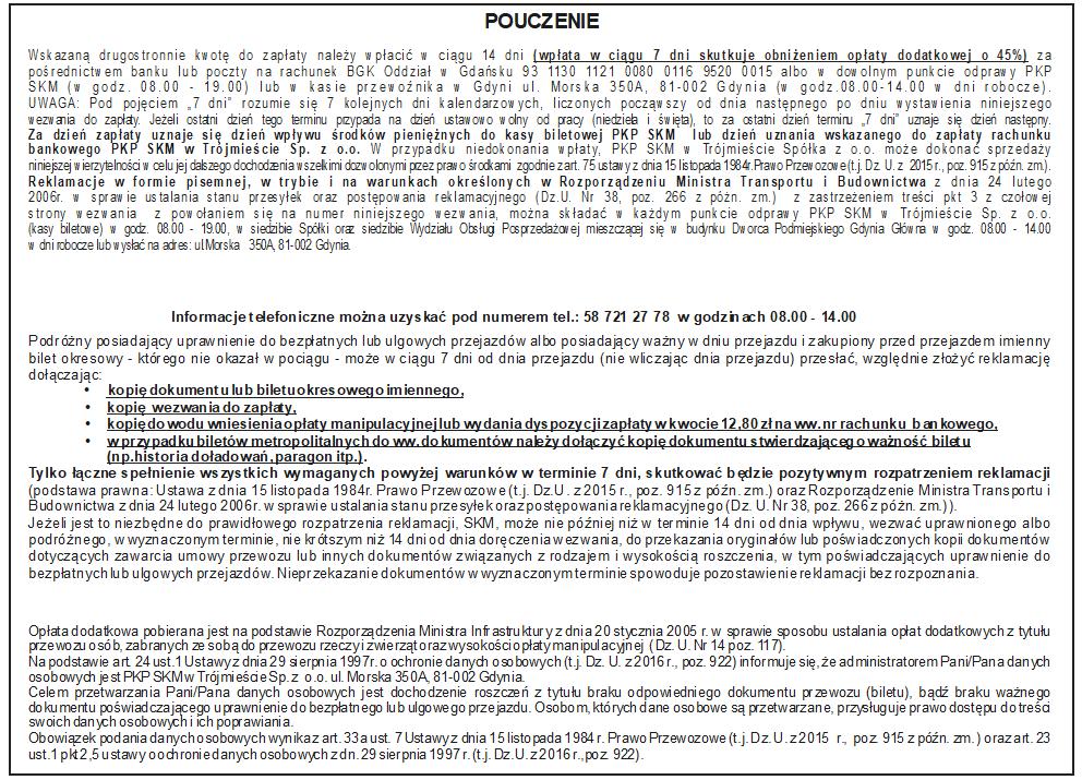 podróżnego) strona czołowa (część 1-