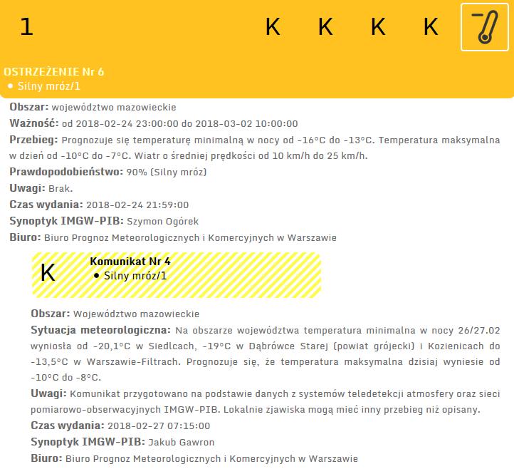 Ostrzeżenia METEO