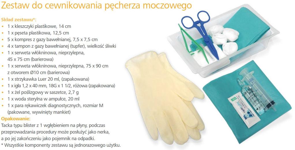 Rękawice nitrylowe M 2 Tupfer kula 17N 20x20cm 5 Kompresy z gazy, 17N, 8W 7,5x7,5cm 8 Pęseta plastikowa 13 cm 1 Pean plastikowy 14 cm (+/-0,3) 1 Pojemnik plastikowy 125 ml 1 Elementy poza twardym