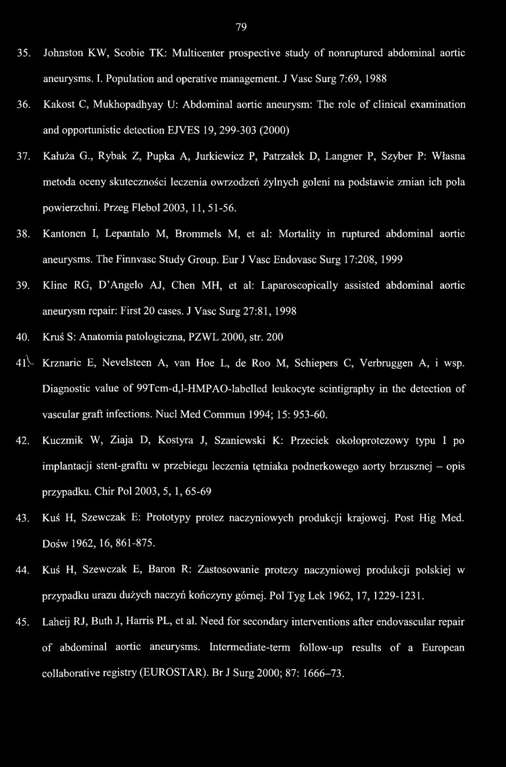 , Rybak Z, Pupka A, Jurkiewicz P, Patrzałek D, Langner P, Szyber P: Własna metoda oceny skuteczności leczenia owrzodzeń żylnyeh goleni na podstawie zmian ich pola powierzchni.
