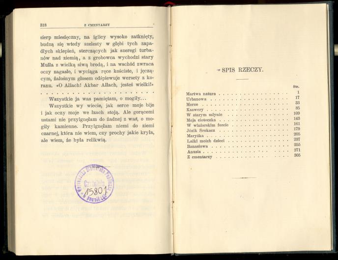 Tekst główny otwiera motto autorki, fragment utworu Imagina: O, gdyby nie wy, proste, mierne dusze, Com was