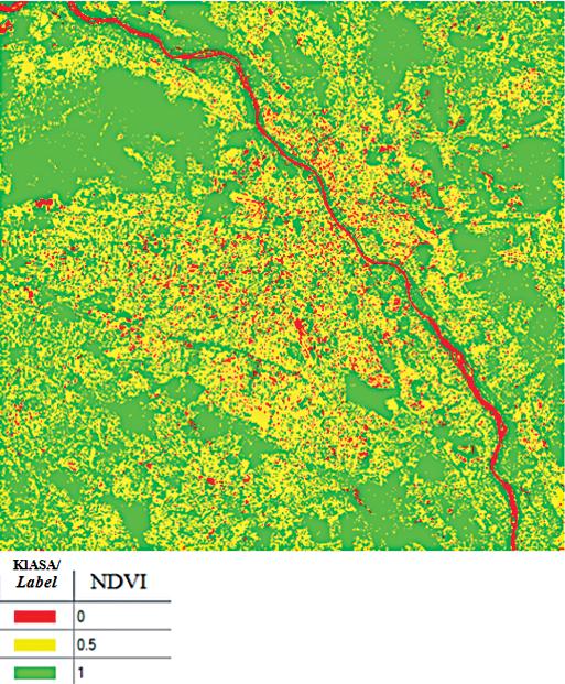 Jego działanie polega na obliczeniu, na podstawie sklasyfikowanych danych Landsat procentowego udziału roślinności dla poszczególnych pikseli MODIS.