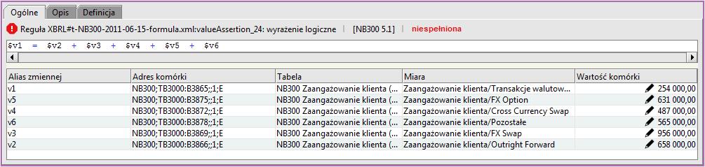 3.18 Reguła: valueassertion_24 $v1 = $v2 + $v3 + $v4 + $v5 + $v6 Rysunek 26.