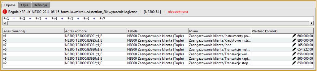 Reguły te występują we wszystkich powyżej zaprezentowanych komórkach tabeli Zaangażowanie klienta czyli: B3879, B3880, B3883 dla formularza NB300. 3.