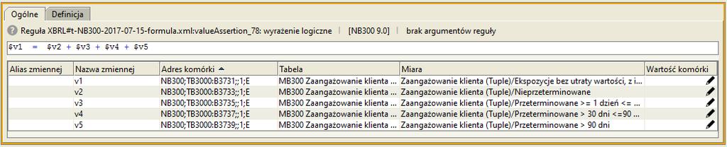 3.65 Reguła: valueassertion_78 $v1 = $v2 + $v3 + $v4 + $v5 Rysunek 71.