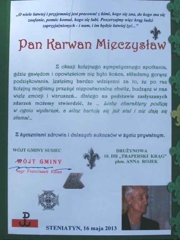Cieszę się, że są tacy młodzi ludzie jak wy, którzy chcą rozmawiać ze starszymi o ich przeżyciach i bardziej zgłębiać historię naszego narodu, szczególnie tę powojenną.