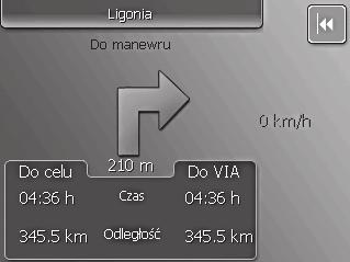 W czasie nawigacji pasek narzędzi chowa się automatycznie. Aby go wywołać należy kliknąć w dowolnym miejscu mapy. 8.3.