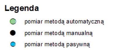 Rysunek 1 Mapa z lokalizacją sacji pomiarowych monioringu jakości powierza w wojewódzwie opolskim w 214 r.
