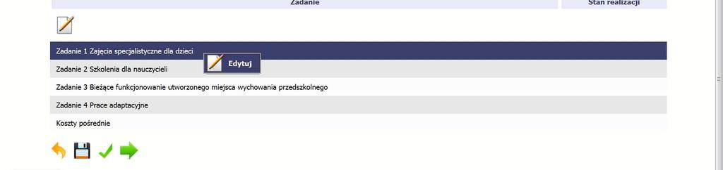 trakcie realizacji projektu, informacja o