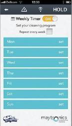 4. Funkcje aplikacji Programator tygodniowy Nie dotyczy odkurzacza M400 Dzięki aplikacji MyDolphin możesz ustawić tygodniowy programator odkurzacza.
