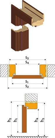 Dobre otwarcie na świat Ościeżnice dla drzwi wewnętrznych regulowane oraz proste Wymiary ościeżnic regulowanych (w mm) Skrzydło 60 70 80 90 100 110 Szerokość skrzydła (S1) 644 744 844 944 1044 1144