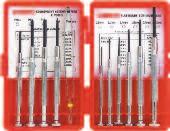50 zestaw 11-owy zawartość: 1.0, 1.2, 1.4, 1.8, 2.4 i 3.0mm PŁasKi KrzYŻaKoWY ze stali WęgloWeJ 11 PHO-2, PHO i PH1 Ostro zakończone ostrze i pinceta.