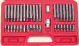 Zestaw bitów sześciokątnych AF 10mm, do wkrętaków Typ Torx Zawartość: 1/ 2 Kwadrat x 10mm Uchwyt do bitów sześciokątnych TORX 10 x 75mm: T20, T25, T30, T40, T45, T50 i T55 TORX 10 x 30mm: T20, T25,