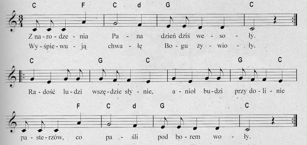 a ludziom pokój na ziemi! Z narodzenia Pana Najpopularniejszą wersją pastorałki Z narodzenia Pana jest zapis w dodatku do Śpiewnika kościelnego ks. Michała Marcina Mioduszewskiego z 1842 roku.