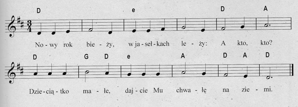 Nowy Rok bieży Tekst i melodia tej pieśni znajdują się w rękopisie Zabawa przy Nowonarodzonym z początku XVIII wieku.