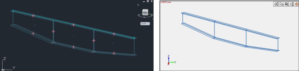 Ulepszone przekazywanie geometrii elementów trapezowych pomiędzy Autodesk Advance Steel i Advance Design Advance Design 2018 R2 umożliwia lepszą i pełniejszą