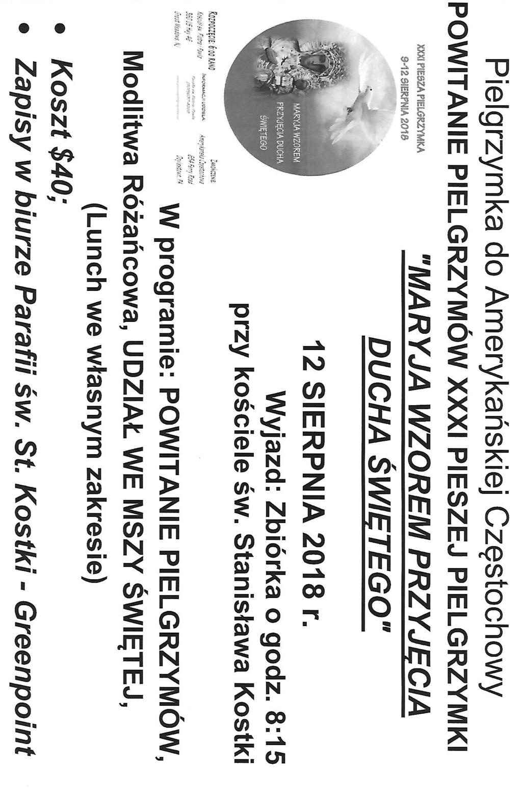 December Page 4 29, 2013 July 29, Page 20187 PARISH CALENDAR KALENDARZ PARAFIALNY Eucharistic Devotion for the intention of vocations to the Nabożeństwo Eucharystyczne o Powołania August 2 Priesthood