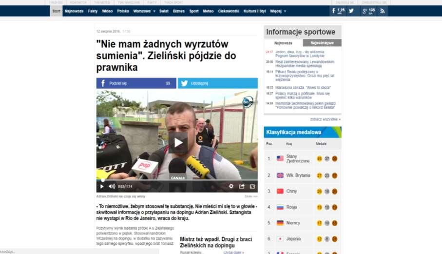 SYTUACJA KRYZYSOWA najczęstszy błąd Adrian Zieliński RIO 2016 Najpierw informacja o próbce Tomasza Zielińskiego. Medialne podejrzenia i pierwsze wypowiedzi Adriana Zielińskiego. Wpisy na FB.