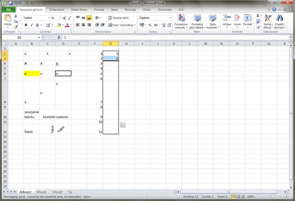 Formatowanie w Excel