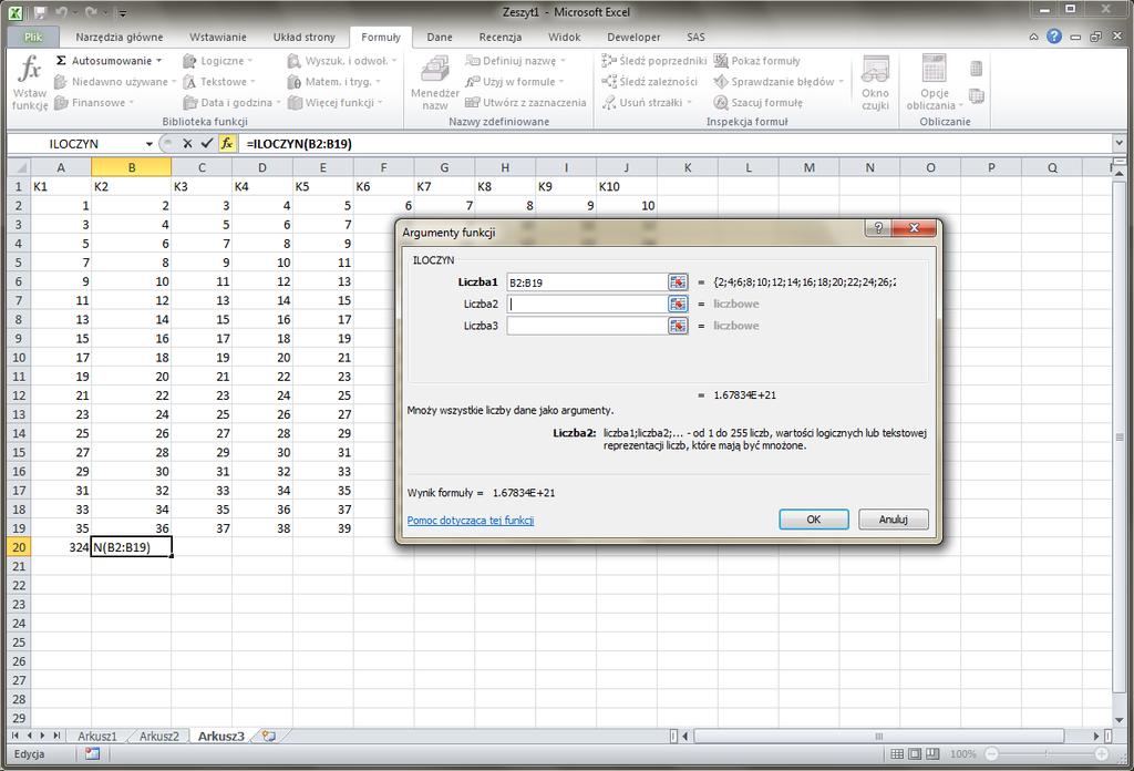 Edytor funkcji w Excel