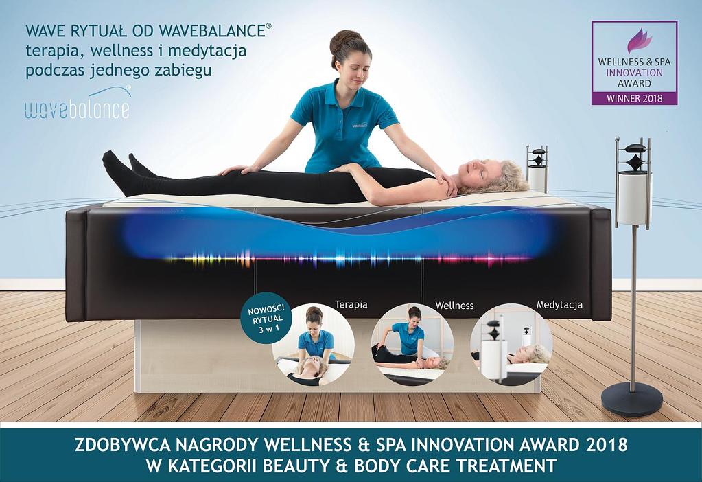 Terapia, wellness i medytacja podczas jednego zabiegu Nowatorski rytuał wykonywany na łóżku wodnym BalanceFloater, który daje efekt głębokiego relaksu oraz pobudza samoleczące siły organizmu.