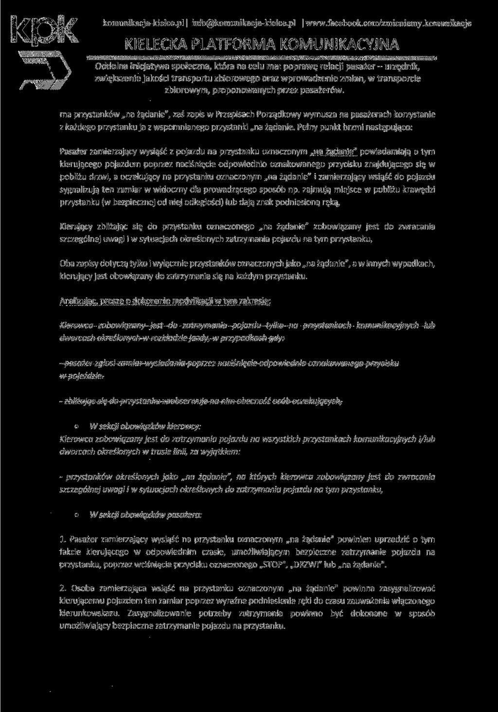 komunikacja-kielce.pl info@komunikacja-kielce.pl www.facebook.com/zmieniamy.