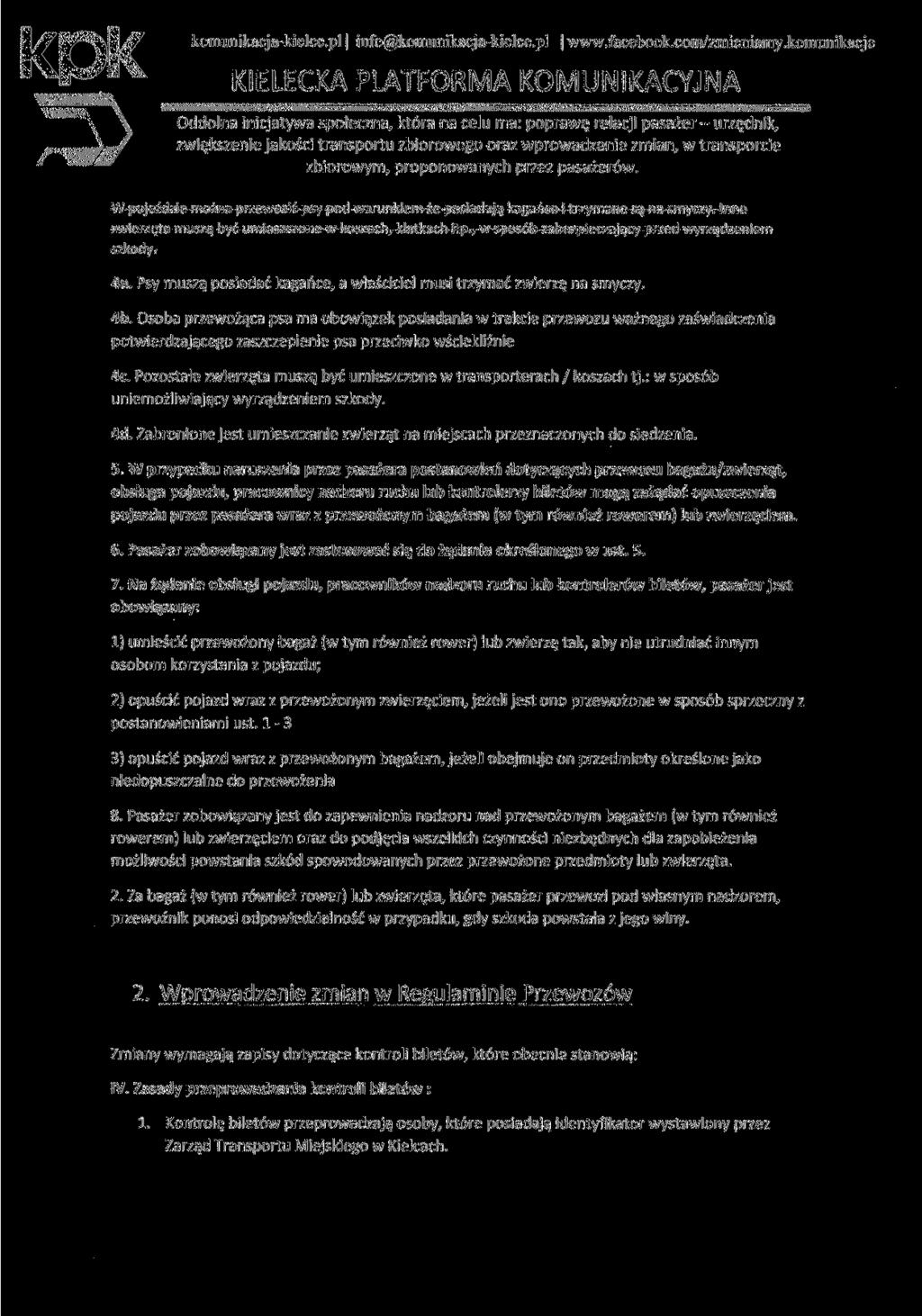 komunikacja-kielce.pl info@komunikacja-kielce.pl www.facebook.com/zmieniamy.