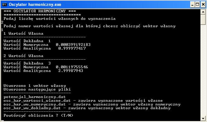 ANALIZA NUERYCZNA RÓWNANIA SCHRÖDINGERA 56 Przyładowy efet ońcowy dzałaa programu Wartość Dołada wartość aaltycze wyzaczoej wartośc własej Wartość Numerycza umerycze wyzaczoa wartość ε Wartość
