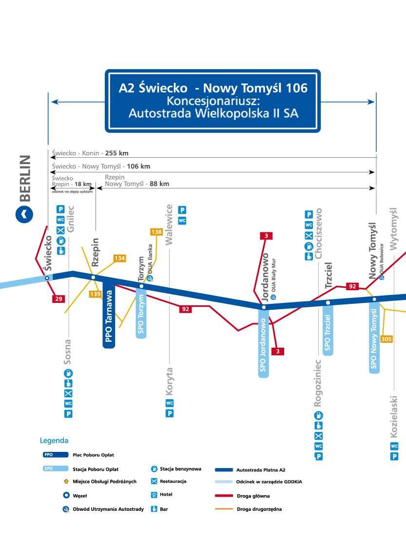 A2 Świecko - Nowy Tomyśl 106 km
