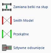 Aktywacja tej opcji pozwala na obliczenie siatki metodą Elementów BELKA-SŁUP Polecenia z grupy Belka-Słup zawierają komendy, które pozwalają na: - modelowanie ścian piwnic, - zmianę sztywnych