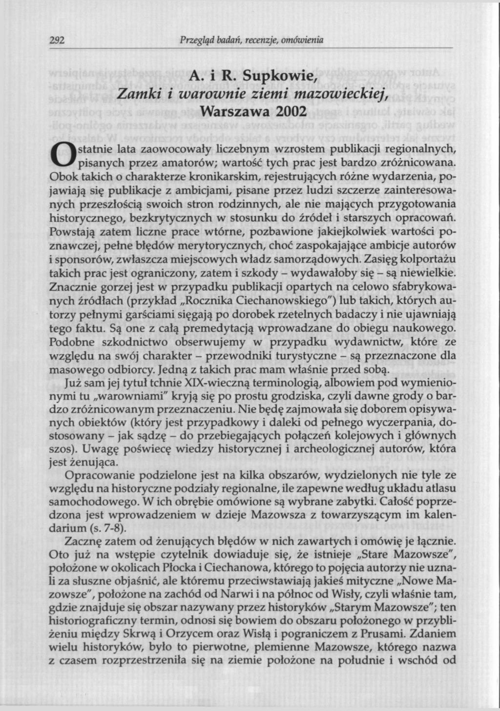 292 Przegląd badań, recenzje, omówienia A. i R.