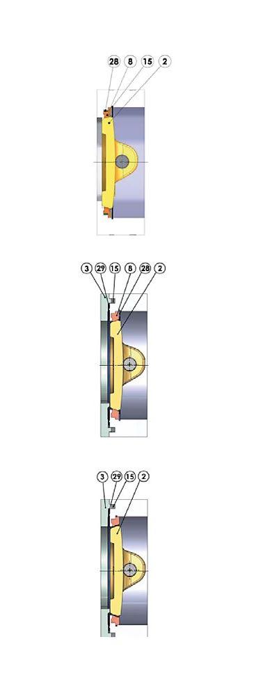 Rodzaje uszczelnień Metal-Metal typ 7 FIRE SAFE PTFE+INONEL typ 8 PTFE zbrojony włóknem szklanym typ 9 Specy kacja materiałowa i wykaz części Nr Nazwa elementu Materiał 1 Korpus 1.