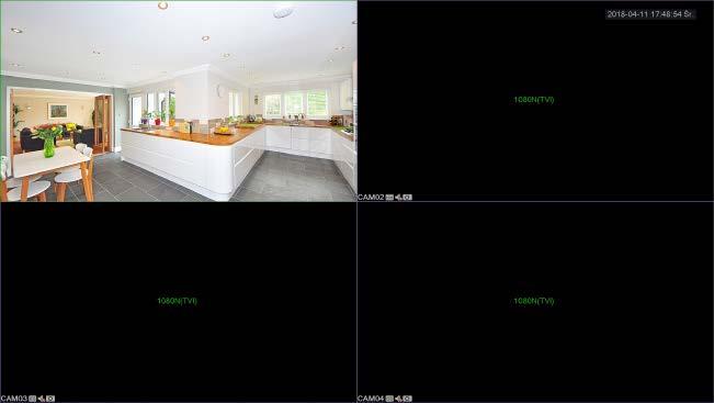 4. KAMERY c. Regulacja Po poprawnym podłączeniu kamery obraz z niej powinien od razu wyświetlić się na monitorze podłączonym do rejestratora.