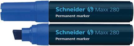 Marker permanentny SCHNEIDER Maxx 130 z końcówką okrągłą, obudowa plastikowa, światło- i wodoodporny tusz w intensywnych kolorach, do pisania po każdej gładkiej powierzchni - drewnie, plastiku,