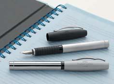 nie wymaga rozpisywania. M 10999712 Basic Metal pióro wieczne i długopis FABER-CASTELL Pióro wieczne Basic Metal wyposażone zostało w stalówkę ze stali szlachetnej.