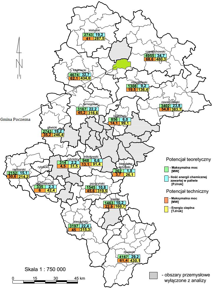 (Źródło: Program wykorzystania OZE na terenach nieprzemysłowych województwa śląskiego.) Rysunek 17.