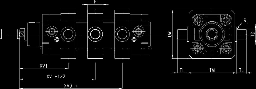 ø XV1 ± 2,5 HV ± 2,5 XV3 ± 2,5 TM h14 h