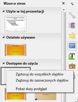 Aby nie formatować każdego elementu na każdym slajdzie powinniśmy korzystać ze wzorca slajdu.