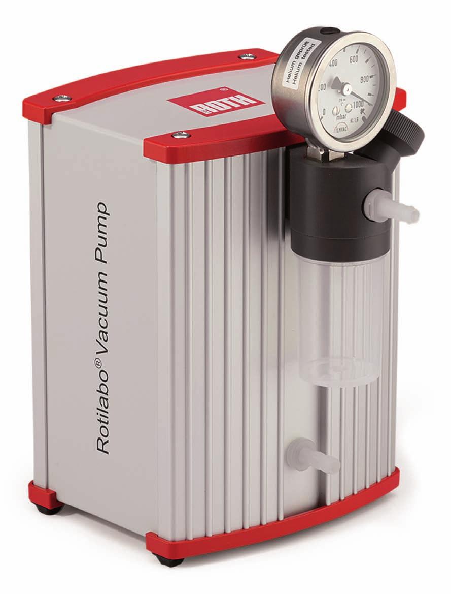 Sprzęt laboratoryjny Membranowa pompa próżniowa CR-MV100 - Rotilabo Chemoodporna, do przetłaczania i sprężania neutralnych i agresywnych gazów oraz oparów z uwzględnieniem odporności materiałów, z