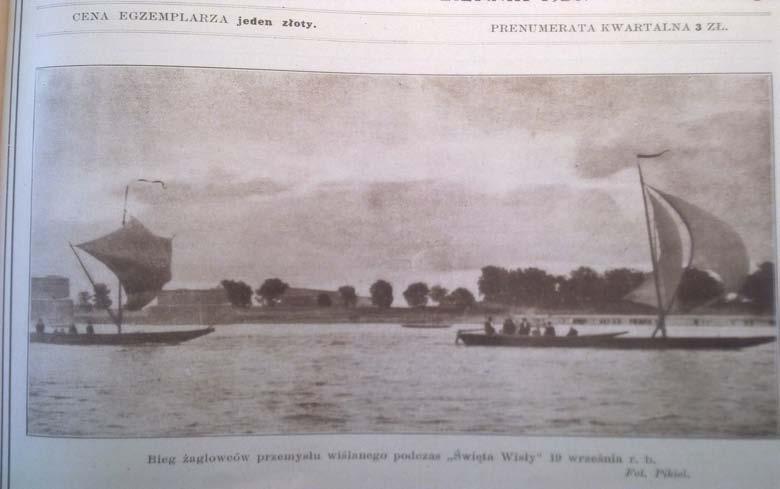 "Sport Wodny"1926,Nr15 podpis pod zdjęciem "Bieg żaglowców przemysłu wiślanego podczas "Święta Wisły" 19 września r.b. Fot.