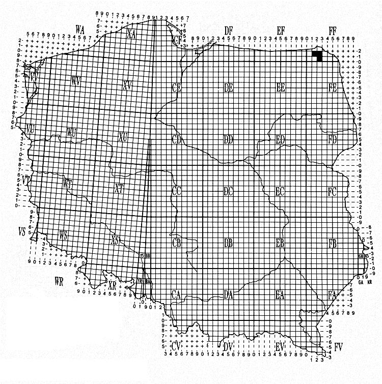 Rys. 1. Obszar badań w skali UTM.