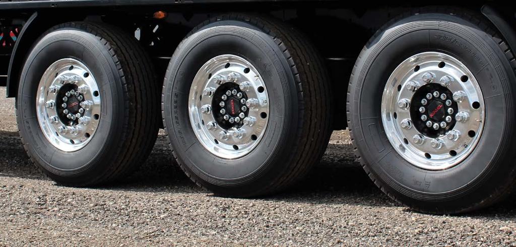 Dane techniczne Hamulec Haldex DBT 22LT Tarcza hamulcowa Ø w mm 430 Przyłącze koła Wielkość koła 10/280/335/22x1,5 22,5 i ET120 Środek sprężyny w mm 1300 Ślad koła w mm 2040 Długości półresoru mm