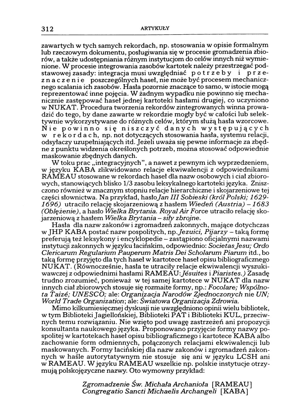 312 ARTYKUŁY zawartych w tych samych rekordach, np.
