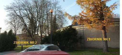 Zbiorniki cylindryczne z lat 60-tych XX wieku Położenie - zbiorniki częściowo zagłębione - teren z jednej strony schodzi ku zbiornikom stromą skarpą o wys. ok.